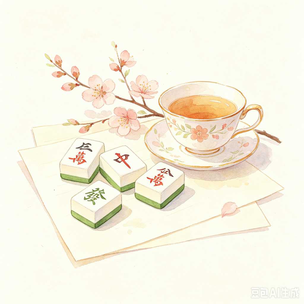 hand painted mahjong tiles